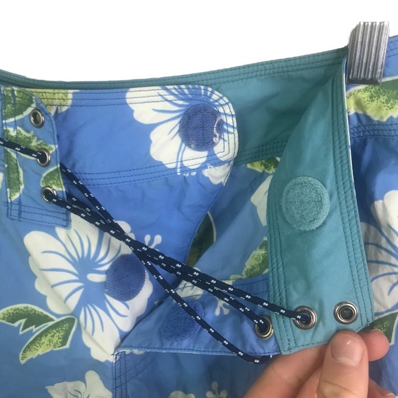 Patagonia Women Board Short Swim trunks Blue White Green Floral Drawstring 5 / S - Picture 9 of 13